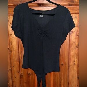 American Eagle Women’s Black Thong Bodysuit XL- Ribbed, snap closure NWOT